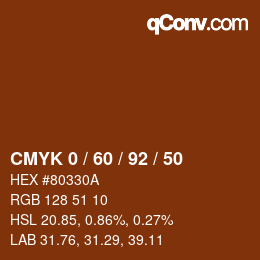 Color code: CMYK 0 / 60 / 92 / 50 | qconv.com