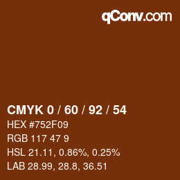 Color code: CMYK 0 / 60 / 92 / 54 | qconv.com
