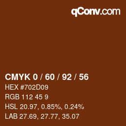 Color code: CMYK 0 / 60 / 92 / 56 | qconv.com