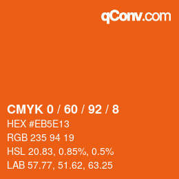 Código de color: CMYK 0 / 60 / 92 / 8 | qconv.com