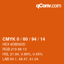 カラーコード: CMYK 0 / 60 / 94 / 14 | qconv.com
