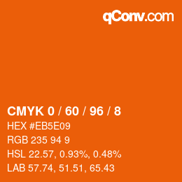 カラーコード: CMYK 0 / 60 / 96 / 8 | qconv.com