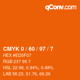 Color code: CMYK 0 / 60 / 97 / 7 | qconv.com