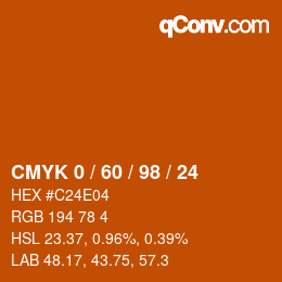 Color code: CMYK 0 / 60 / 98 / 24 | qconv.com