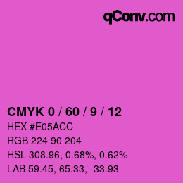 颜色代码: CMYK 0 / 60 / 9 / 12 | qconv.com