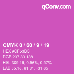 カラーコード: CMYK 0 / 60 / 9 / 19 | qconv.com