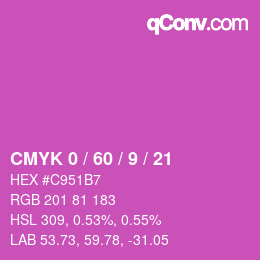 颜色代码: CMYK 0 / 60 / 9 / 21 | qconv.com