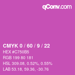 Color code: CMYK 0 / 60 / 9 / 22 | qconv.com