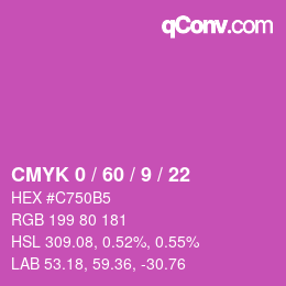 カラーコード: CMYK 0 / 60 / 9 / 22 | qconv.com