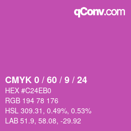 Color code: CMYK 0 / 60 / 9 / 24 | qconv.com