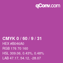 颜色代码: CMYK 0 / 60 / 9 / 31 | qconv.com