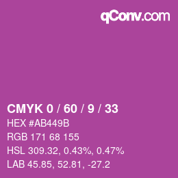 Color code: CMYK 0 / 60 / 9 / 33 | qconv.com