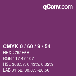颜色代码: CMYK 0 / 60 / 9 / 54 | qconv.com