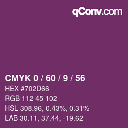 Color code: CMYK 0 / 60 / 9 / 56 | qconv.com