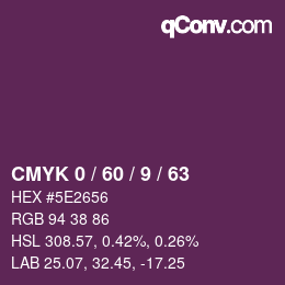 颜色代码: CMYK 0 / 60 / 9 / 63 | qconv.com