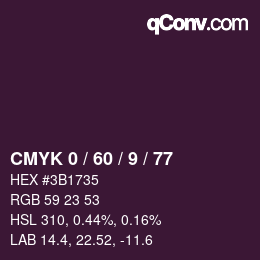 颜色代码: CMYK 0 / 60 / 9 / 77 | qconv.com