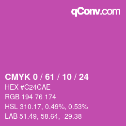 颜色代码: CMYK 0 / 61 / 10 / 24 | qconv.com