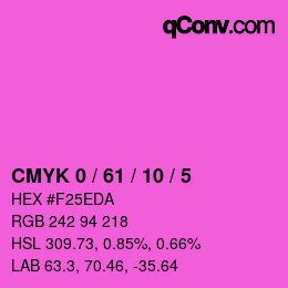 颜色代码: CMYK 0 / 61 / 10 / 5 | qconv.com