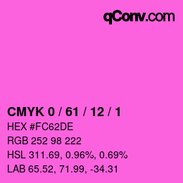 颜色代码: CMYK 0 / 61 / 12 / 1 | qconv.com