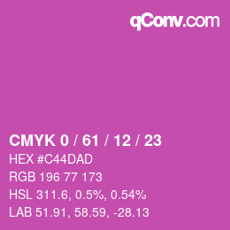 Color code: CMYK 0 / 61 / 12 / 23 | qconv.com