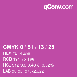 Color code: CMYK 0 / 61 / 13 / 25 | qconv.com