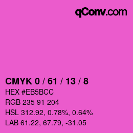 Farbcode: CMYK 0 / 61 / 13 / 8 | qconv.com