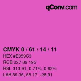 颜色代码: CMYK 0 / 61 / 14 / 11 | qconv.com