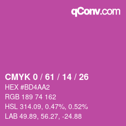 Color code: CMYK 0 / 61 / 14 / 26 | qconv.com