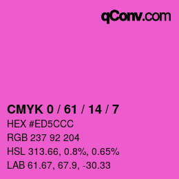 カラーコード: CMYK 0 / 61 / 14 / 7 | qconv.com
