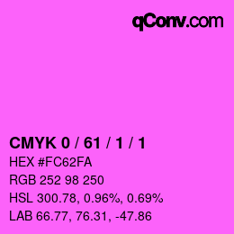 颜色代码: CMYK 0 / 61 / 1 / 1 | qconv.com