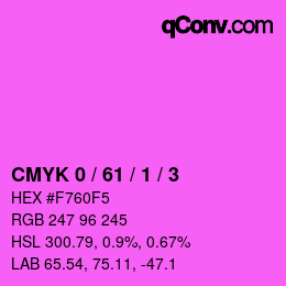 颜色代码: CMYK 0 / 61 / 1 / 3 | qconv.com