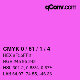 カラーコード: CMYK 0 / 61 / 1 / 4 | qconv.com