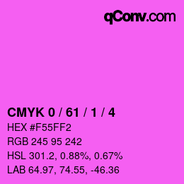 カラーコード: CMYK 0 / 61 / 1 / 4 | qconv.com