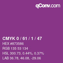 Color code: CMYK 0 / 61 / 1 / 47 | qconv.com