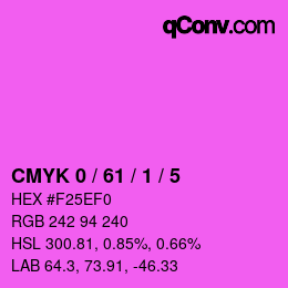 カラーコード: CMYK 0 / 61 / 1 / 5 | qconv.com