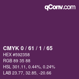 カラーコード: CMYK 0 / 61 / 1 / 65 | qconv.com