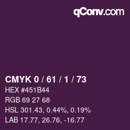 Farbcode: CMYK 0 / 61 / 1 / 73 | qconv.com
