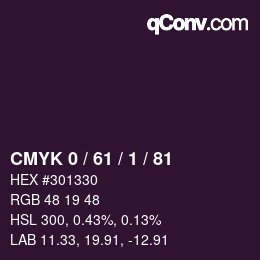 カラーコード: CMYK 0 / 61 / 1 / 81 | qconv.com