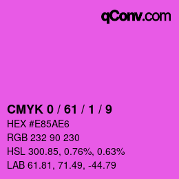 カラーコード: CMYK 0 / 61 / 1 / 9 | qconv.com