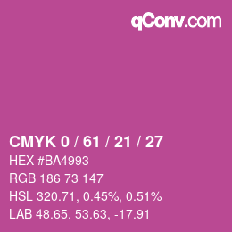 Color code: CMYK 0 / 61 / 21 / 27 | qconv.com