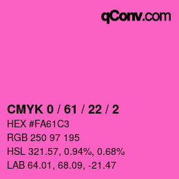 Color code: CMYK 0 / 61 / 22 / 2 | qconv.com