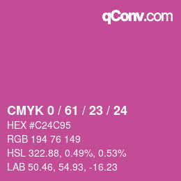 颜色代码: CMYK 0 / 61 / 23 / 24 | qconv.com