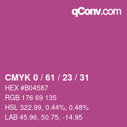 Color code: CMYK 0 / 61 / 23 / 31 | qconv.com