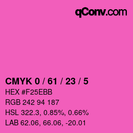 颜色代码: CMYK 0 / 61 / 23 / 5 | qconv.com