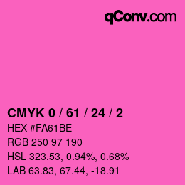 カラーコード: CMYK 0 / 61 / 24 / 2 | qconv.com