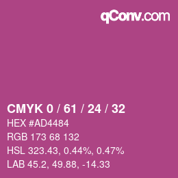 颜色代码: CMYK 0 / 61 / 24 / 32 | qconv.com