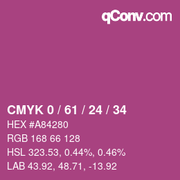 Color code: CMYK 0 / 61 / 24 / 34 | qconv.com
