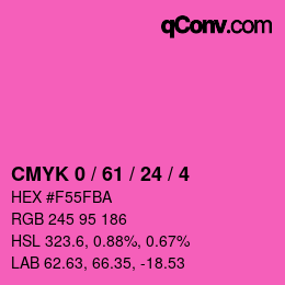 カラーコード: CMYK 0 / 61 / 24 / 4 | qconv.com