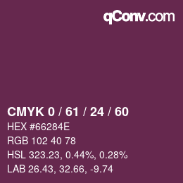 カラーコード: CMYK 0 / 61 / 24 / 60 | qconv.com