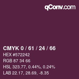 カラーコード: CMYK 0 / 61 / 24 / 66 | qconv.com